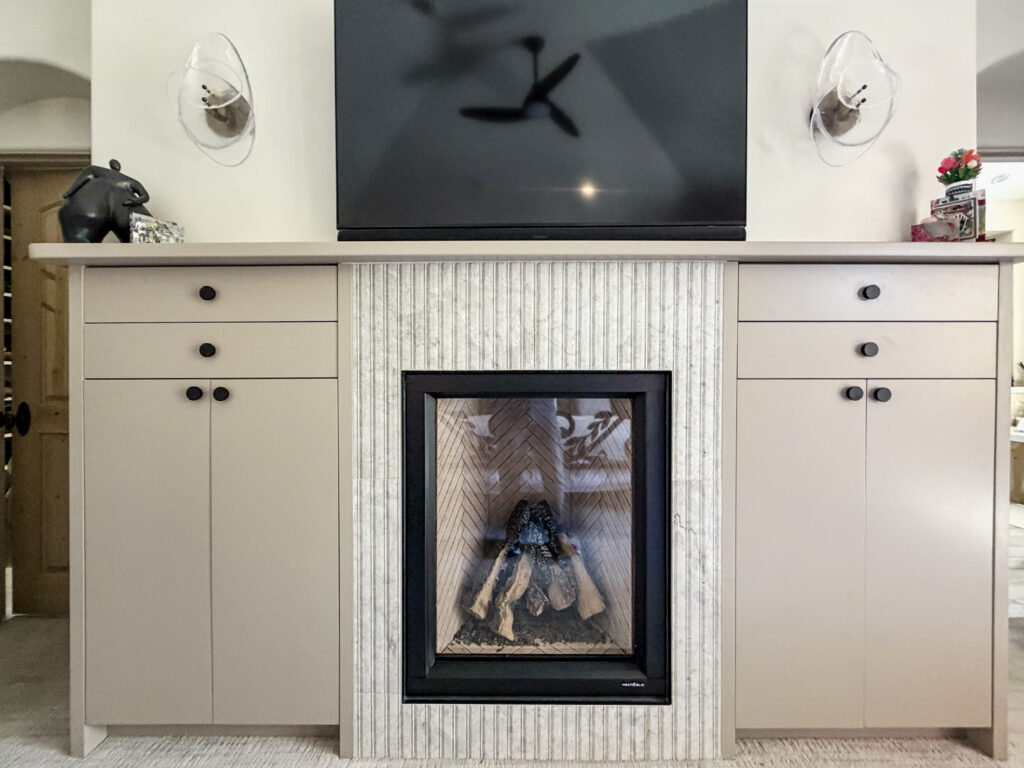 Installed custom built-in cabinetry for storage